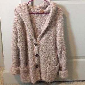 Pol Hooded Woven Cardigan